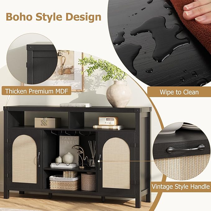 IDEALHOUSE Rattan Buffet Cabinet - Image 4