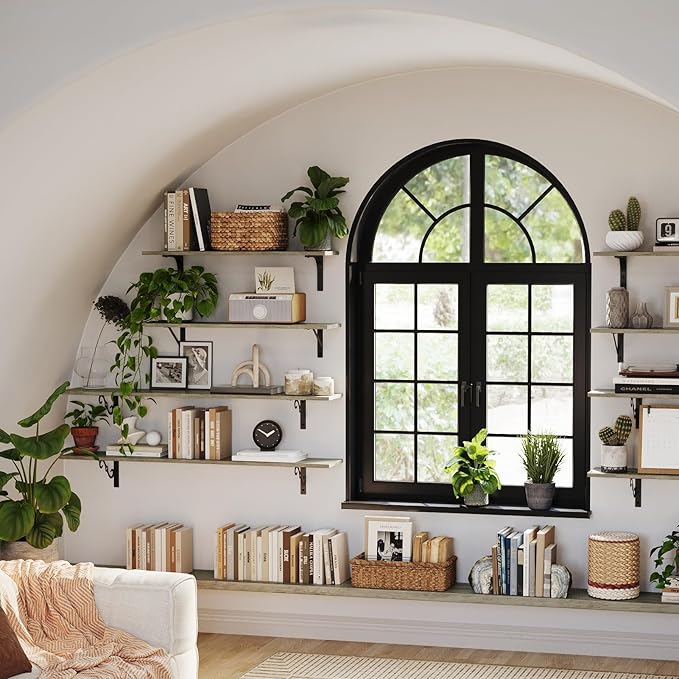 DINZI LVJ Long Wall Shelves, 39.4 Inch Large Floating Shelves Set of 2 - Image 2