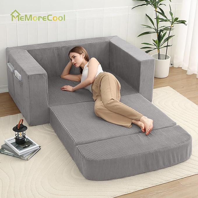 MeMoreCool Convertible Sofa Bed, Pull Out Loveseat Sleeper Sofa, Small Boneless - Image 7