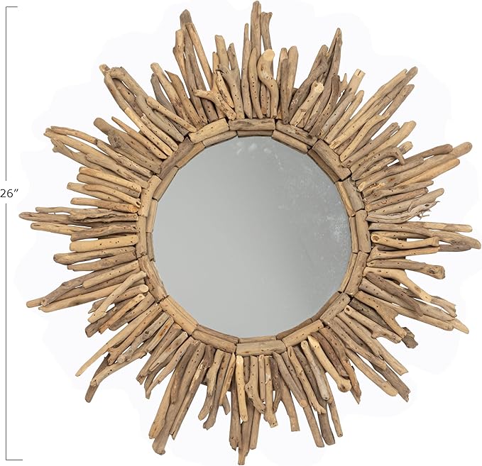 Creative Co-Op Driftwood Sunburst Mirror - Image 6