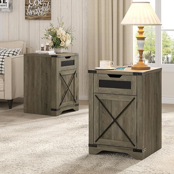 Farmhouse End Table Set of 2 by FiveWillowise
