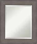 Amanti Art Grey Wall Mirror 25x21 Country Barnwood Rectangle Bathroom Mirror by AmantiArt