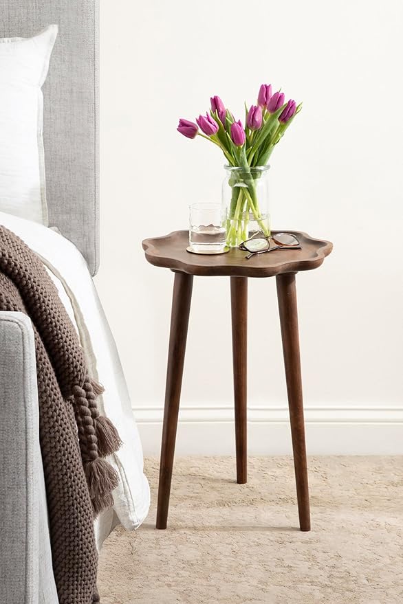 Kate and Laurel Alezar Modern Wooden Round Side Table, Walnut Brown, - Image 2
