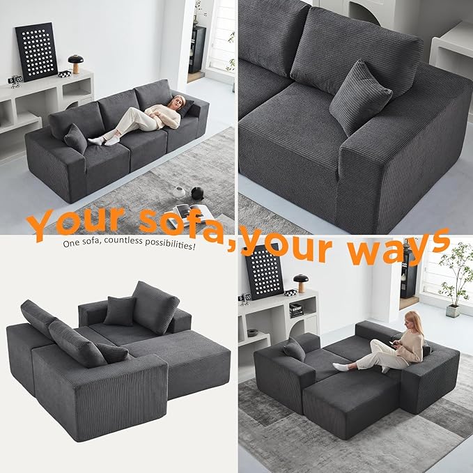 INGEROOM 108" Cloud Sectional Couch, Modular Sectional Sofa - Image 4