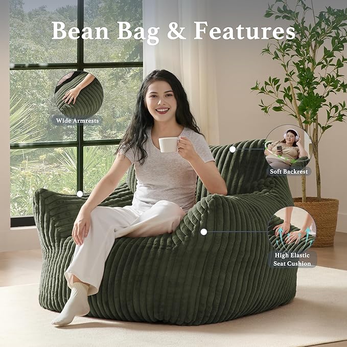 Giant Plush Bean Bag Chair for Adults - Image 4