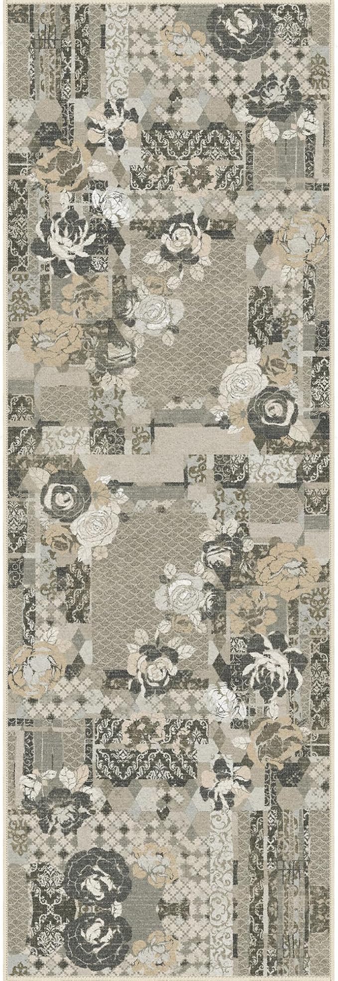 GENIMO Floral Runner Rug 2'6''x8, Machine Washable Non Slip Vintage Patchwork - Image 9