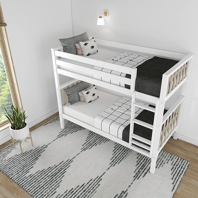Max & Lily Bunk Bed, Scandinavian Modern Bunk Bed, Solid Wood Twin-Over-Twin - Image 7