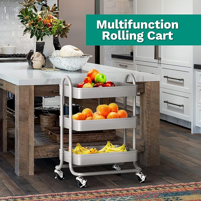KoolerThings 3-Tier Rolling Metal Storage Organizer - Image 5