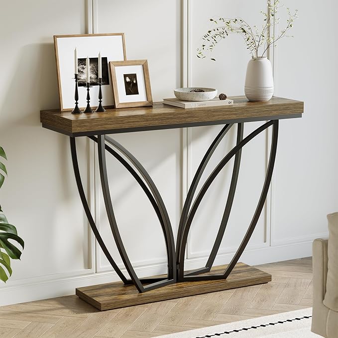 LITTLE TREE Sofa Table, 41.3 Inch Industrial Behind Couch Furniture, Narrow - Image 5