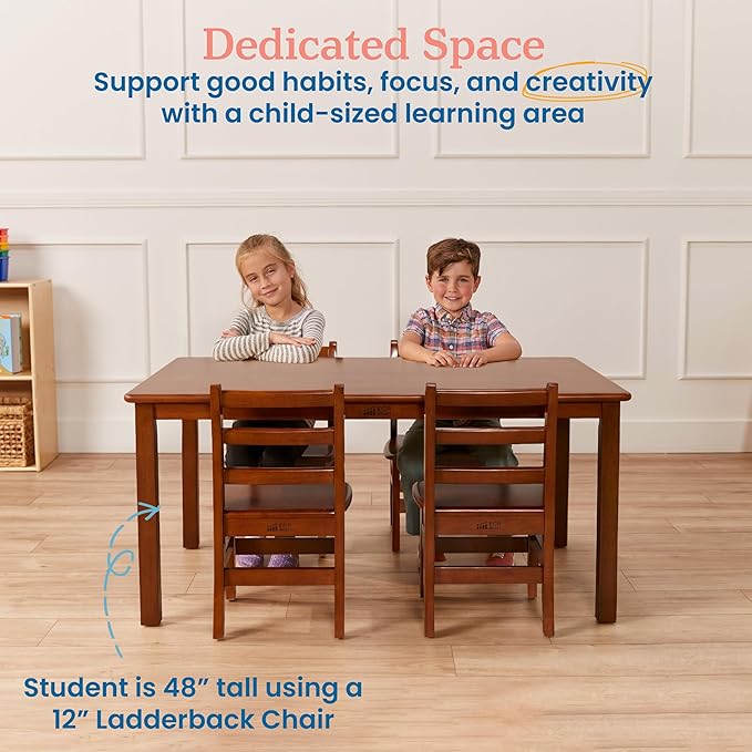 ECR4Kids 30in x 48in Rectangular Hardwood Table - Image 4