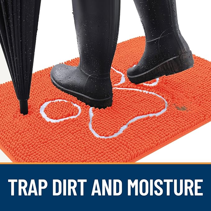 OLANLY Door Mat for Muddy Dog Paws 30x20, Ultra Absorbent Chenille Mud Doormat - Image 2