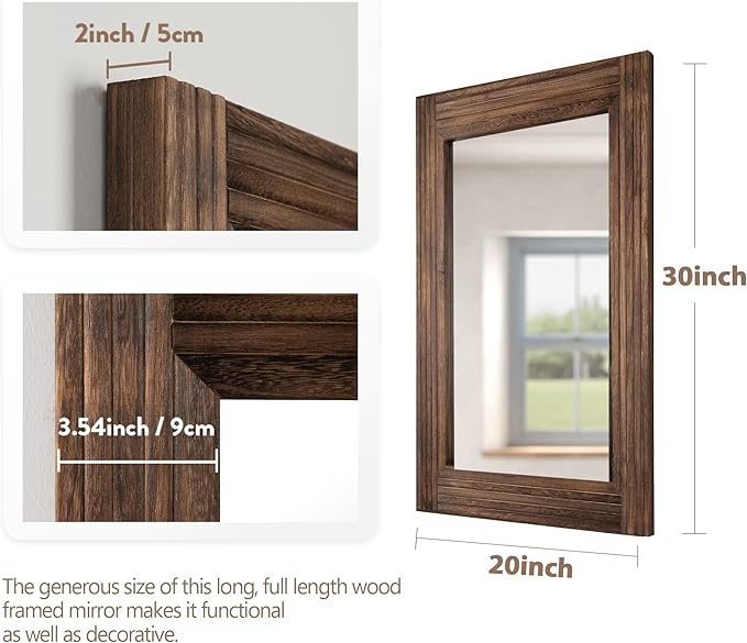 YOSHOOT Hand-Made Wooden Spliced Wall Mirror - Image 2