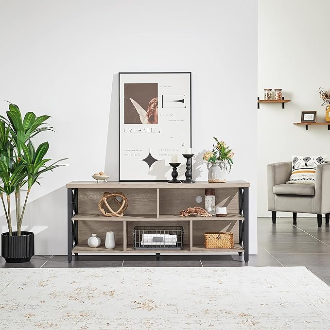 Yaheetech TV Stand for TVs up to 65 Inch, Industrial Entertainment Center - Image 9