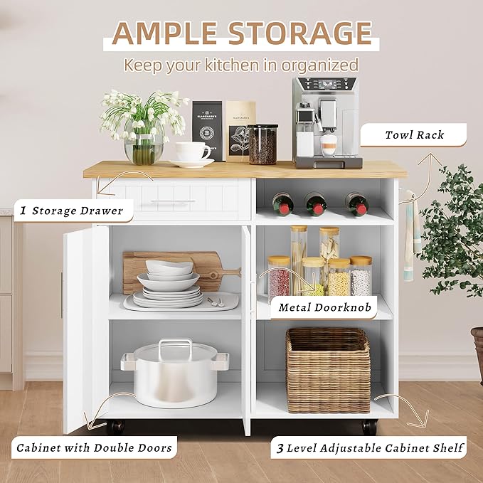 Shintenchi Kitchen Island Cart - Image 4