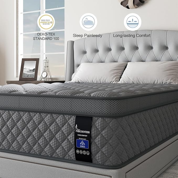 Twin Hybrid Mattress, 10 Inch Medium Mattress Euro Top - Image 7