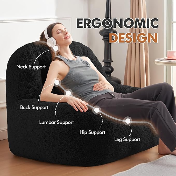 Homguava Bean Bag Chairs for Adults, Giant Beanbag Couch Adult Bean Bag Chair - Image 3