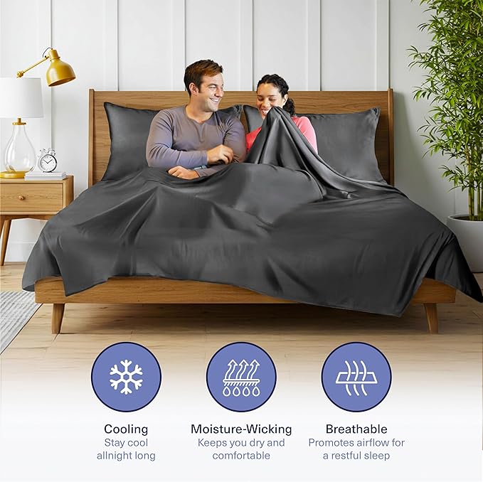 Kickoff Viscose Bamboo Sheets Twin Size 3-pc 100% Organic Bamboo Viscose Bed - Image 3