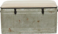 Deco 79 Metal Room Storage Bench Galvanized Entryway Bench by Deco79