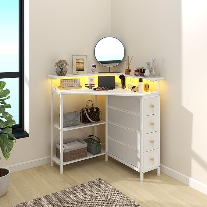 Corner Desk with Drawers Shelves - Image 5