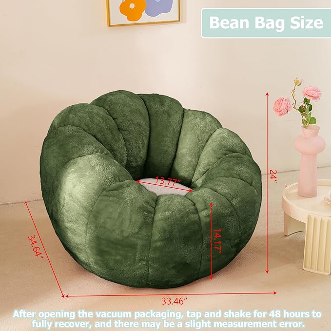 Pumpkin Bean Bag Sofa Chair, Bean Bag Chair - Image 2