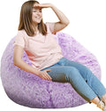 Fluffy Bean Bag Chair, 3FT Round Memory Foam Filled Bean Bag by Unknown