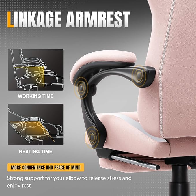 GTRACING Gaming Chair with Foot Rest & Pocket Spring Cushion, Breathable Fabric - Image 8