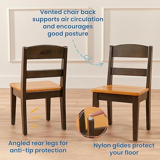 ECR4Kids Hideaway Table and Chair Set, Kids Furniture, Honey/Grey Wash - Image 5