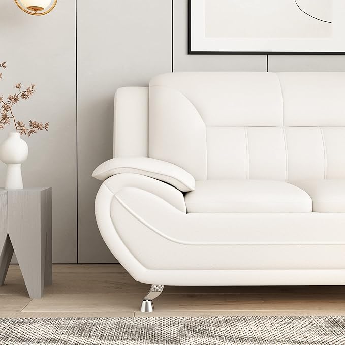 Container Furniture Direct Michael Modern Faux Leather Upholstered Stainless - Image 7
