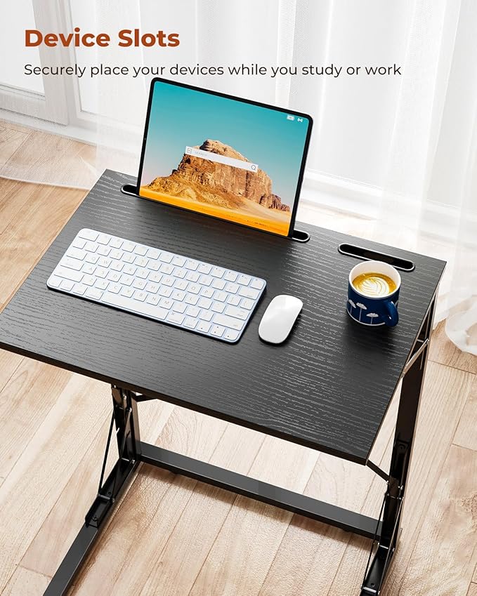 21''Wx28''H Folding TV Tray for Eating, Small Foldable C-Shaped Tray Table - Image 5