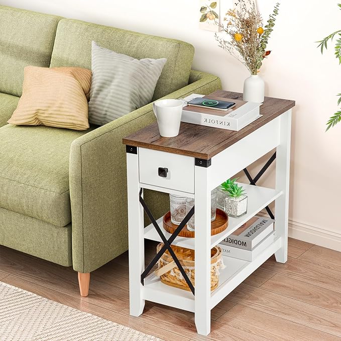 Narrow End Table with Charging Station - Image 2