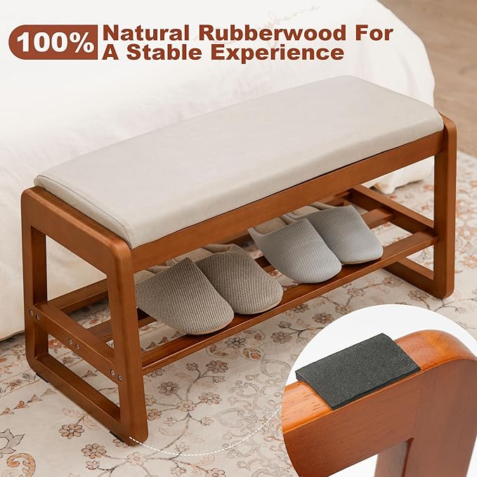 Shoe Bench Storage Rubberwood - Image 6