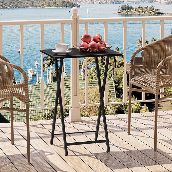 HOOBRO Folding TV Tray Tables, Industrial Side Table - Image 6