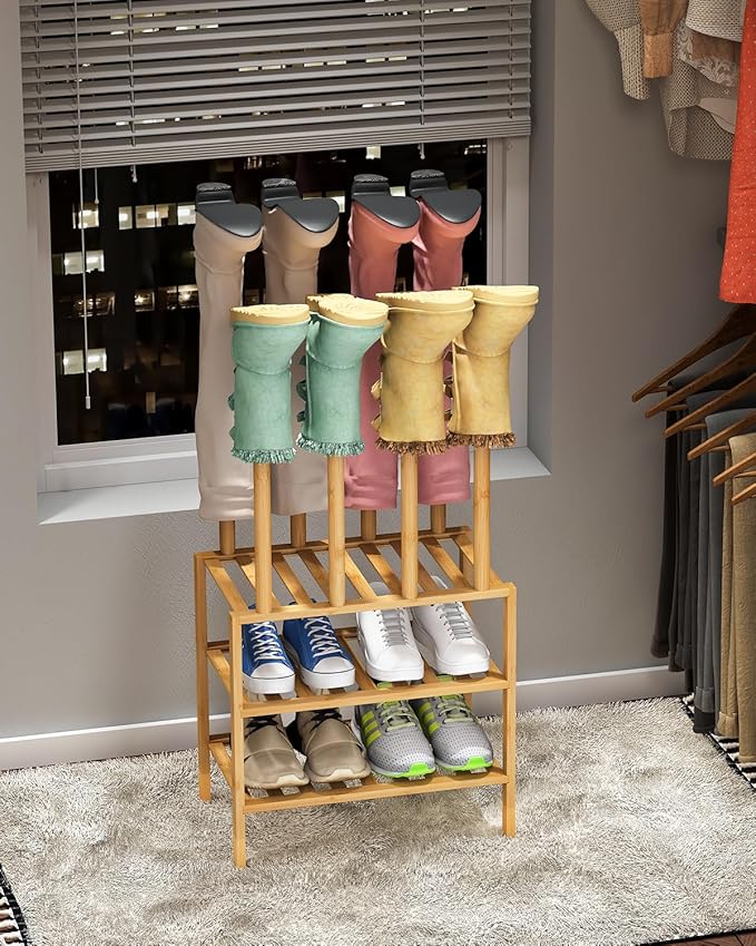 Small Boot Rack with Shoe Rack, Boot Rack Organizer Tall Boots - Image 2