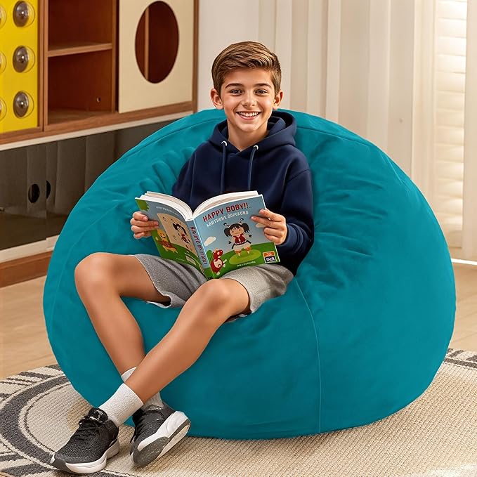 HABUTWAY 2FT Bean Bag Chair, Teardrop Bean Bag Chair Luxurious Velvet Ultra - Image 2