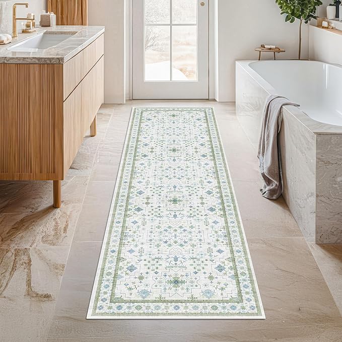 Boho Bathroom Runner 2x7 by HazoHaus