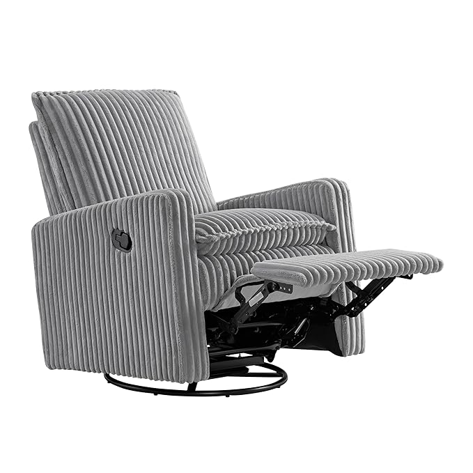 Oxford Baby Uptown Upholstered Swivel Glider and Recliner Nursery Chair - Image 4