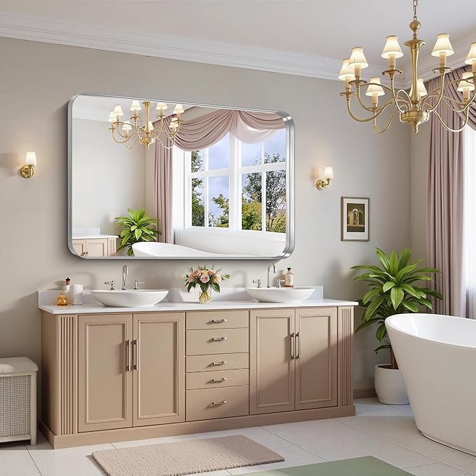 FORBATH 55x36 Inch Large Bathroom Mirror - Image 3