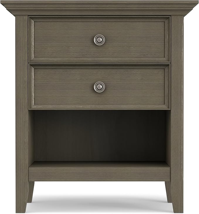 SIMPLIHOME Amherst SOLID WOOD 24 Inch Wide Traditional Bedside Nightstand Table - Image 6