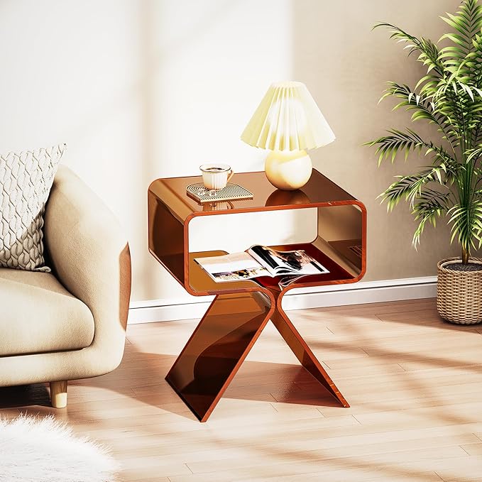 Acrylic Nightstand Side Table Modern Design Clear Home Decor Display End Table - Image 7