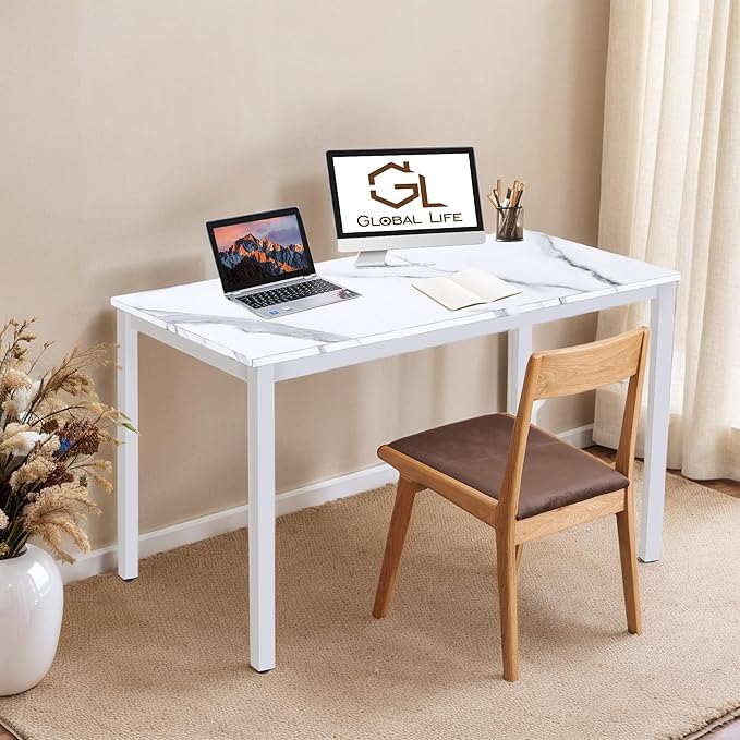 55 inch Large Computer Desk Wood, Modern Simple Style Desk by GLGLOBALLIFE--Abrandthatyoucantrust