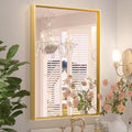 Keonjinn 22 x 30 Inch Gold Bathroom Mirror by Keonjinn