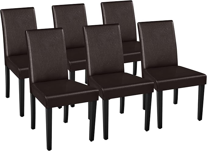 Yaheetech Dining Chairs Set of 6 Faux Leather Modern Dining Room Chairs by Yaheetech
