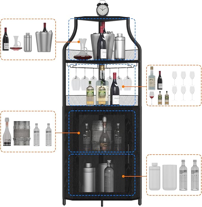 GarveeHome Corner Wine Cabinet - Image 5