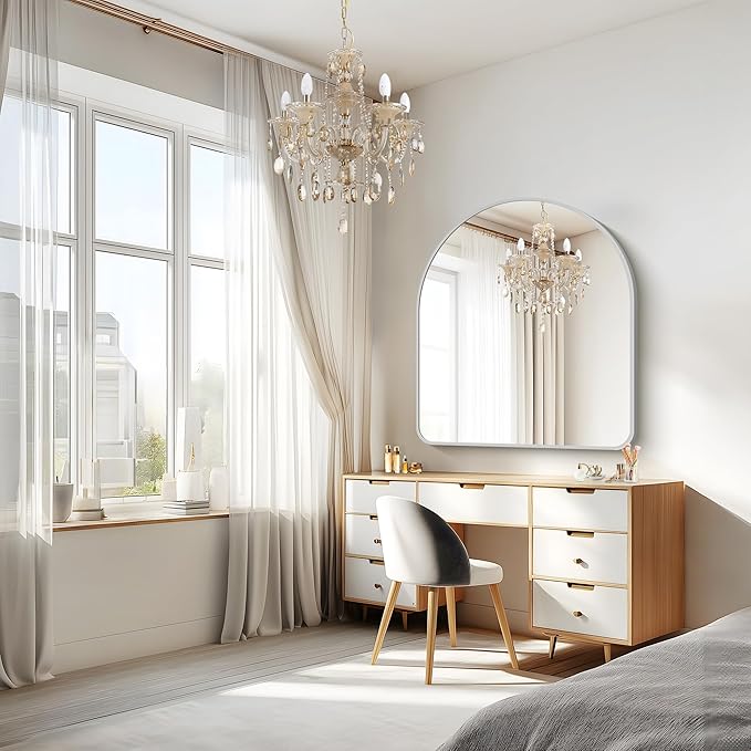 FORBATH Large Arched Wall Mirror 40x36 Inch, Arched Mirror - Image 2