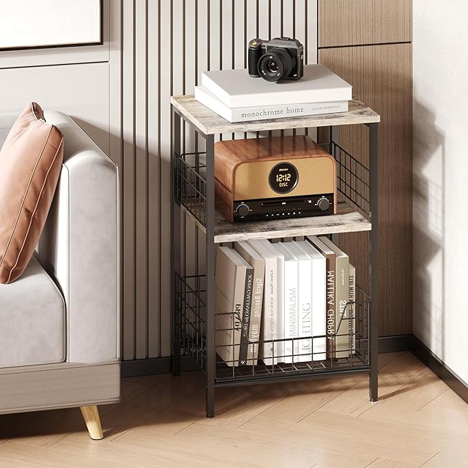X-cosrack Side Table, Small End Table Record Player Stand - Image 2
