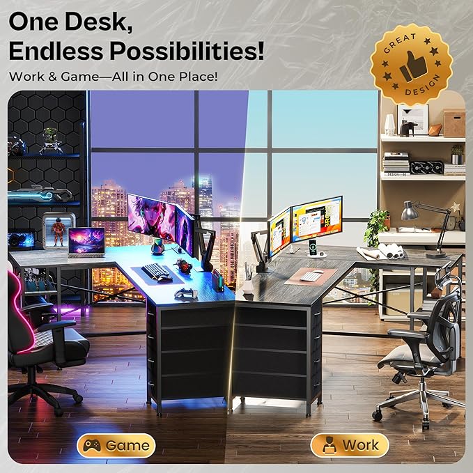 Huuger 55 Inch L Shaped Desk - Image 8