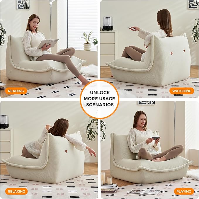 Bean Bag Chairs for Adults Giant BeanBag Chair Sofa Memory Foam Bean Bag Chair - Image 4