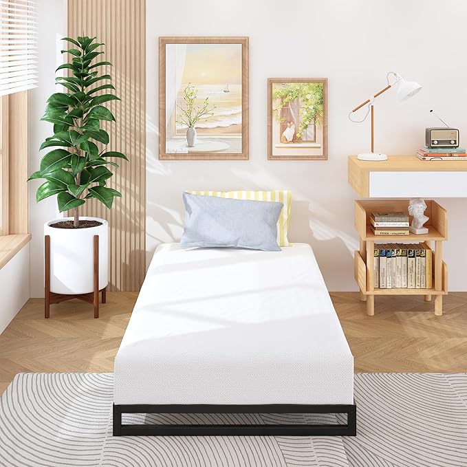 6 Inch Twin Size Bed Frames Heavy Duty Metal Twin Platform Bed Frame No Box - Image 5