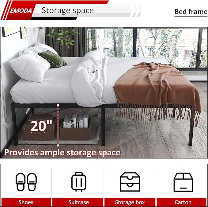 EMODA 20 Inch Tall Full Size Bed Frame - Image 5