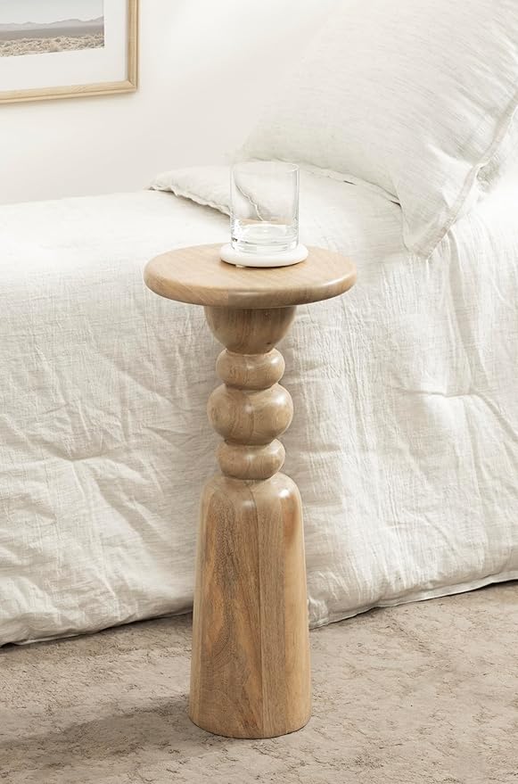 Kate and Laurel Tirollo Modern Round Drink Table; 10 x 10 x 22; Natural Wood; - Image 4
